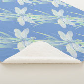 Couverture Sherpa Aquarelle bleu vert Dragon Eau Insect (3/4)