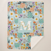 Couverture Sherpa Aquarelle Boho Floral (Devant)