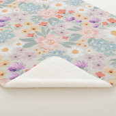 Couverture Sherpa Aquarelle Boho Rose Floral (3/4)
