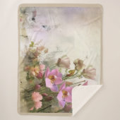 Couverture Sherpa Aquarelle botanique de Lotus Flower (Devant)