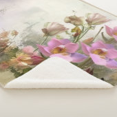 Couverture Sherpa Aquarelle botanique de Lotus Flower (3/4)