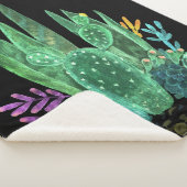 Couverture Sherpa Aquarelle, cactus lancer oreiller (3/4)