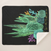 Couverture Sherpa Aquarelle, cactus lancer oreiller (Devant (Horizontal))