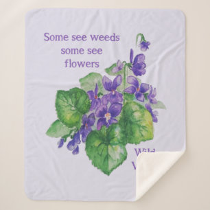 Couverture Sherpa Aquarelle Certains Voir Fleurs Certains Voir Citat