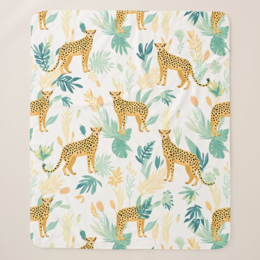 Couverture Sherpa Aquarelle Cheetah (Devant)