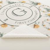 Couverture Sherpa Aquarelle Chic hiver "Le premier Noël du bébé" (3/4)