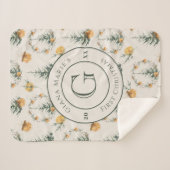 Couverture Sherpa Aquarelle Chic hiver "Le premier Noël du bébé" (Devant (Horizontal))