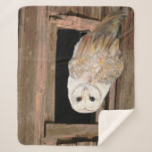 Couverture Sherpa Aquarelle Chouette Oiseau Faune Nature Art (Devant)