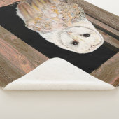 Couverture Sherpa Aquarelle Chouette Oiseau Faune Nature Art (3/4)