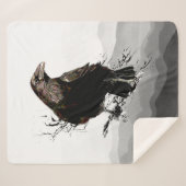 Couverture Sherpa Aquarelle Corbeau Oiseau Faune Nature Art (Devant (Horizontal))