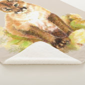 Couverture Sherpa Aquarelle Cougar Kitten Mountain Lion Wildlife (3/4)