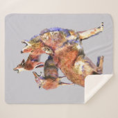 Couverture Sherpa Aquarelle Coyotes Faune Nature Art animal (Devant (Horizontal))