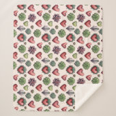 Couverture Sherpa Aquarelle de coeur Succulente Valentines Motif de  (Devant)