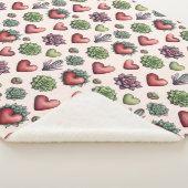 Couverture Sherpa Aquarelle de coeur Succulente Valentines Motif de  (3/4)
