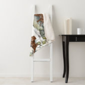 Couverture Sherpa Aquarelle de la jungle léopard Scène tropicale (En situation)