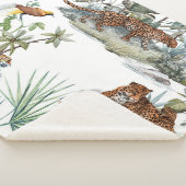 Couverture Sherpa Aquarelle de la jungle léopard Scène tropicale (3/4)