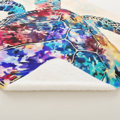 Couverture Sherpa Aquarelle de la tortue de mer d'Hawaï (3/4)
