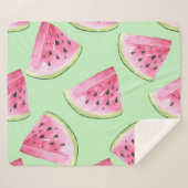 Couverture Sherpa Aquarelle de pastèque, motif d'été sans soudure. (Devant (Horizontal))