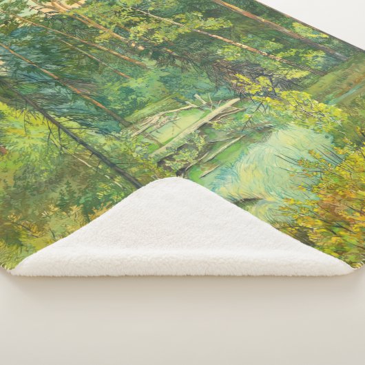 Couverture Sherpa Aquarelle de peinture de forêt (3/4)