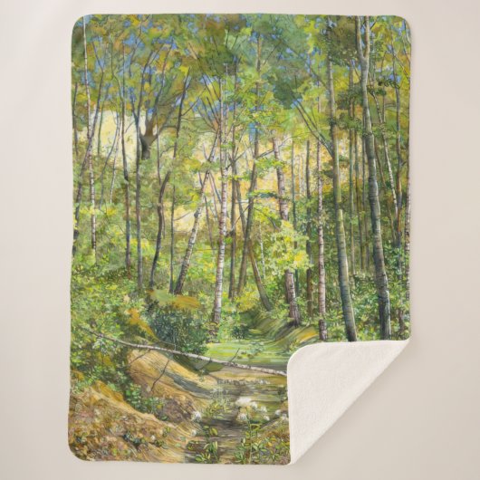 Couverture Sherpa aquarelle de peinture de rainures sur soie (Devant)