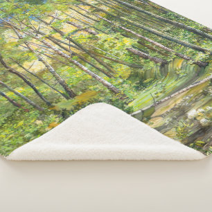 Couverture Sherpa aquarelle de peinture de rainures sur soie