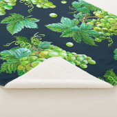 Couverture Sherpa Aquarelle de raisin vert, feuilles sur arrière - p (3/4)