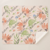 Couverture Sherpa Aquarelle de tortue-bébé peinte à la main (Devant (Horizontal))