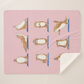 Couverture Sherpa Aquarelle de yoga Otter (Devant (Horizontal))