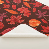 Couverture Sherpa Aquarelle des feuilles d'automne (3/4)