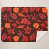 Couverture Sherpa Aquarelle des feuilles d'automne (Devant (Horizontal))