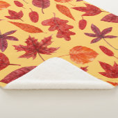 Couverture Sherpa Aquarelle des feuilles rouges (3/4)