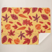 Couverture Sherpa Aquarelle des feuilles rouges (Devant (Horizontal))