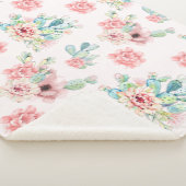 Couverture Sherpa Aquarelle Dessinez À La Main Des Cactus Exotiques  (3/4)