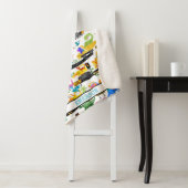 Couverture Sherpa Aquarelle Dinosaure Construction Enfants mignonnes (En situation)