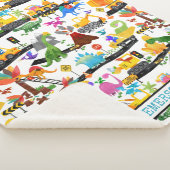 Couverture Sherpa Aquarelle Dinosaure Construction Enfants mignonnes (3/4)