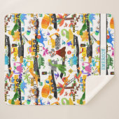 Couverture Sherpa Aquarelle Dinosaure Construction Enfants mignonnes (Devant (Horizontal))