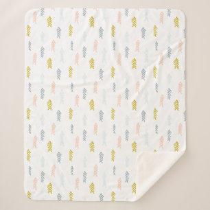 Couverture Sherpa Aquarelle douce Chevron Motif