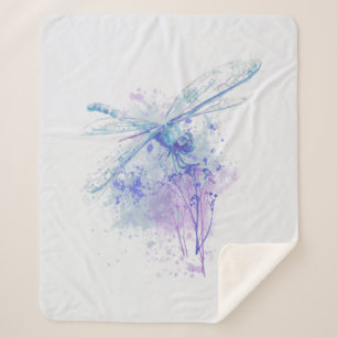 Couverture Sherpa Aquarelle Dragonfly Dragonlies