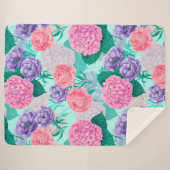 Couverture Sherpa Aquarelle du jardin de printemps 2 (Devant (Horizontal))