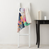 Couverture Sherpa Aquarelle Eléphant avec Fleurs Nom personnalisé (En situation)