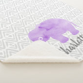 Couverture Sherpa Aquarelle Elephant Shibori Primitive Chevron (3/4)