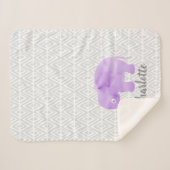 Couverture Sherpa Aquarelle Elephant Shibori Primitive Chevron (Devant (Horizontal))