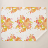 Couverture Sherpa Aquarelle Empreinte de patte de chien (Devant (Horizontal))