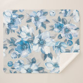 Couverture Sherpa Aquarelle en fleurs de cerisier : Pommier sans cou (Devant (Horizontal))