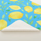 Couverture Sherpa Aquarelle Esquisse Citrons Conception transparente (3/4)