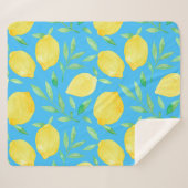 Couverture Sherpa Aquarelle Esquisse Citrons Conception transparente (Devant (Horizontal))