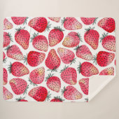 Couverture Sherpa Aquarelle et encre de fraises (Devant (Horizontal))