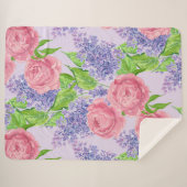Couverture Sherpa Aquarelle et lilas (Devant (Horizontal))