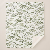 Couverture Sherpa Aquarelle Eucalyptus Motif Feuille (Devant)