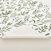 Couverture Sherpa Aquarelle Eucalyptus Motif Feuille (3/4)